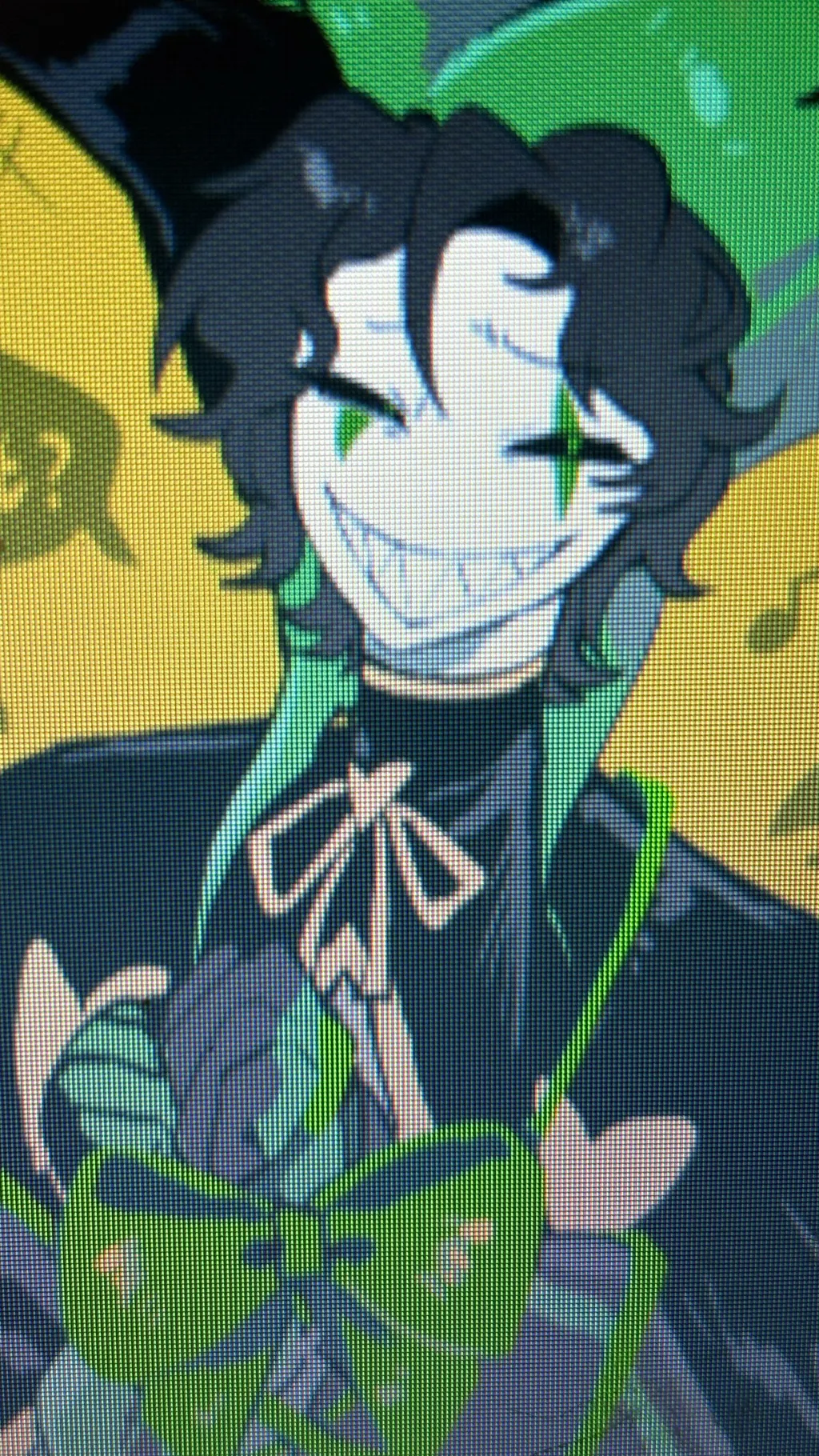 ai character: Harlequin  background