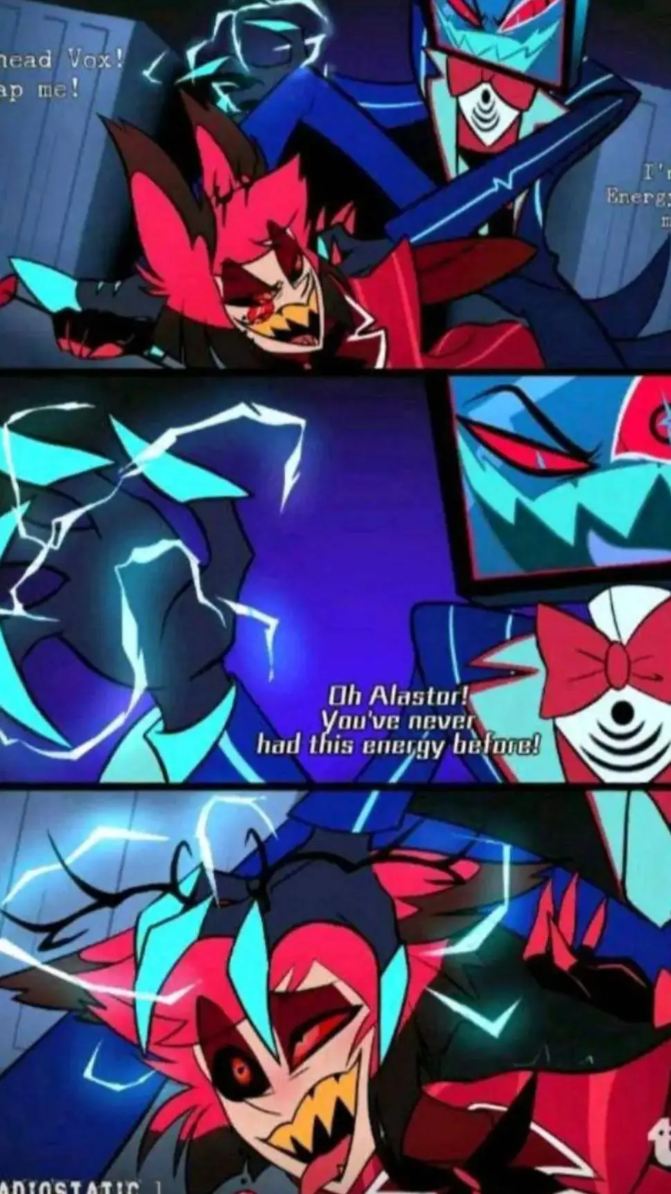 ai character: Radiostatic Vox background