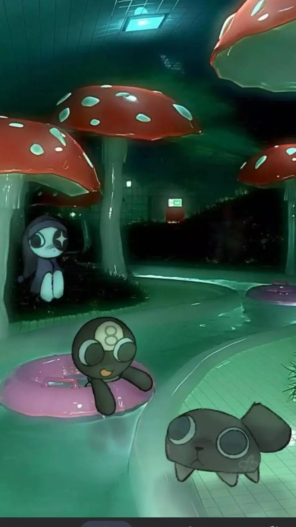 ai character: Dw Pool party! background