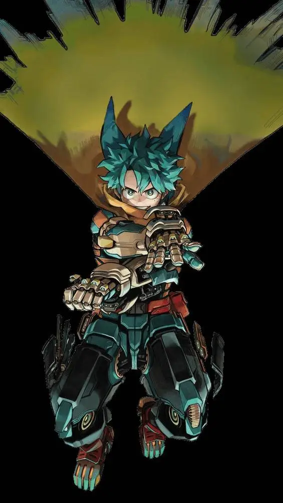 ai character: pro hero deku background