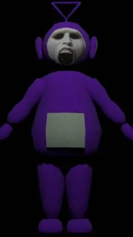 ai character: tinky winky  background