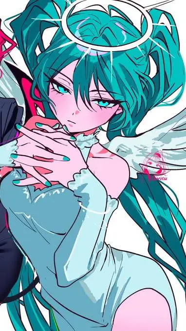 ai character: Miku x Teto  background