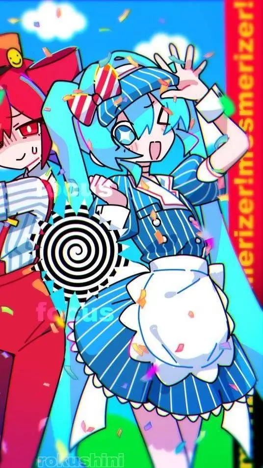 ai character: Miku x Teto  background