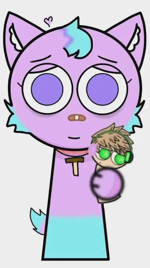 ai character: SPRUNKI COTTON!🩵🩷💜 background