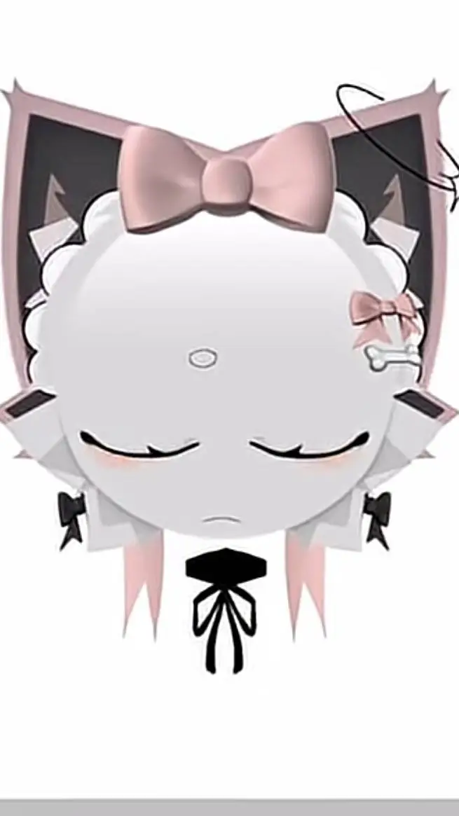 ai character: EMOJI CAT #11 🩷🖤⚪ background