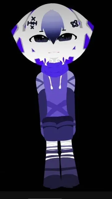 ai character: EMOJI CAT #12 💜💙🩹 background
