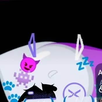 chat with ai character: EMOJI CAT #13 🤍💜😈