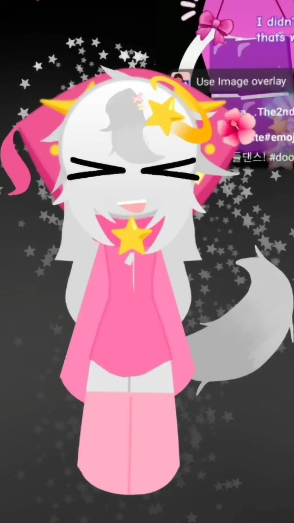 ai character: EMOJI CAT KID 💖💖🌺💫 background