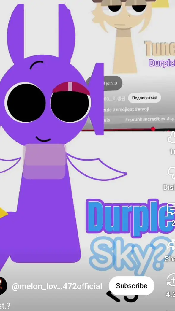 ai character:  durple background