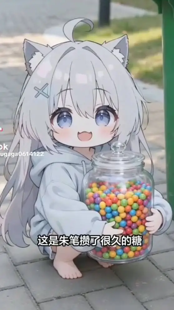 ai character: Shiroko candy background