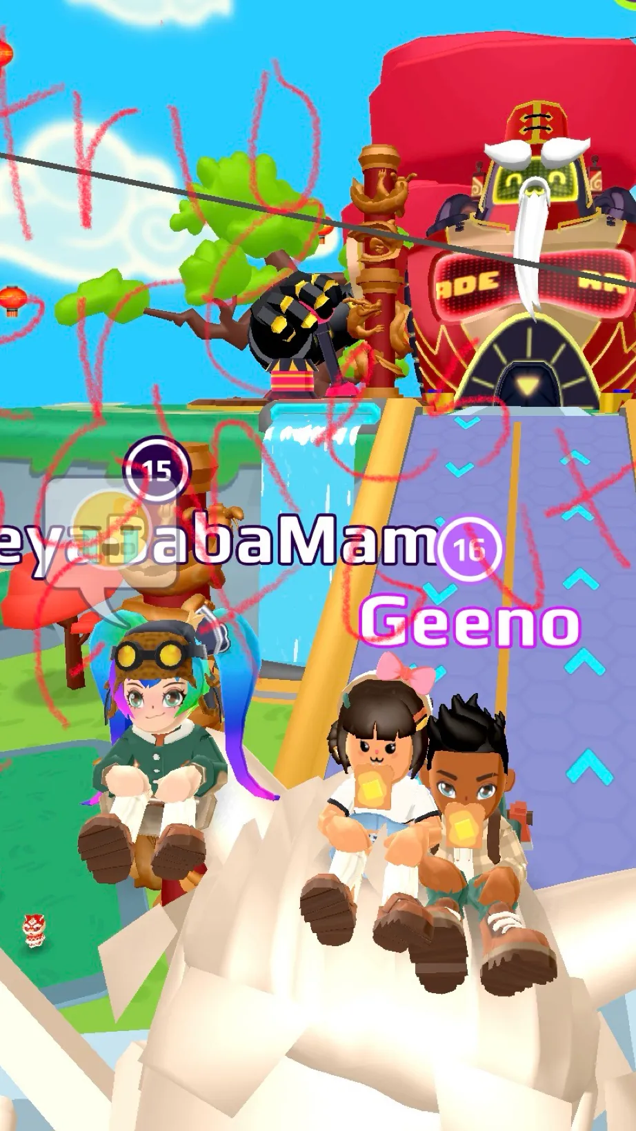 ai character: A "Trio".  background