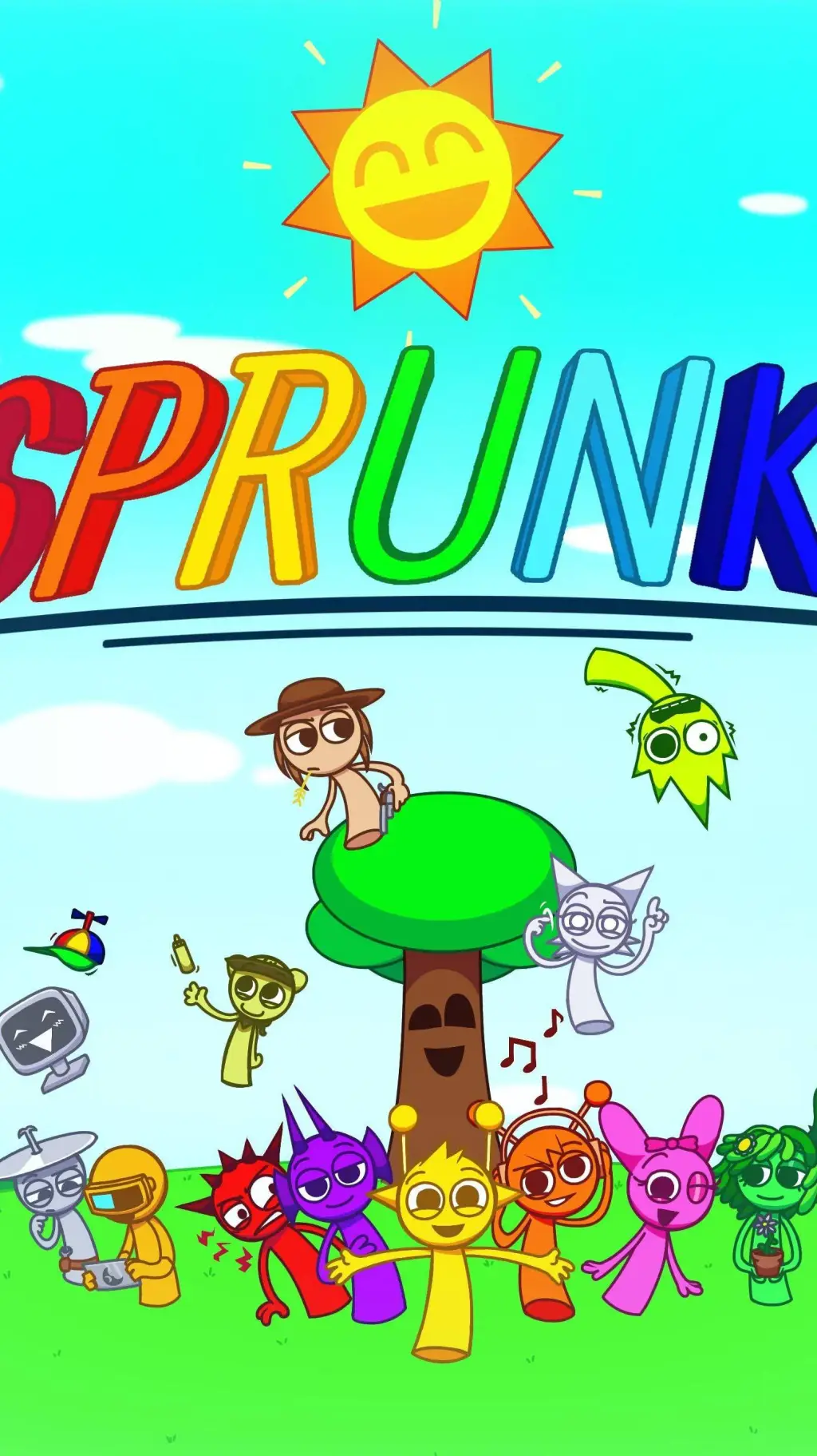 ai character: SPRUNKI background