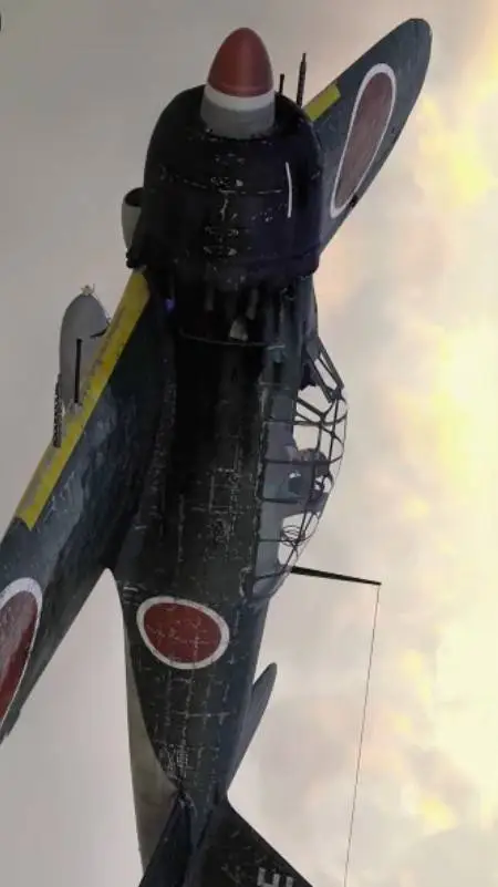 ai character: A6M6c zero  background