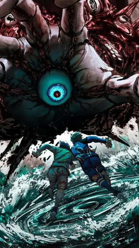 ai character:  isagi vs rin  background