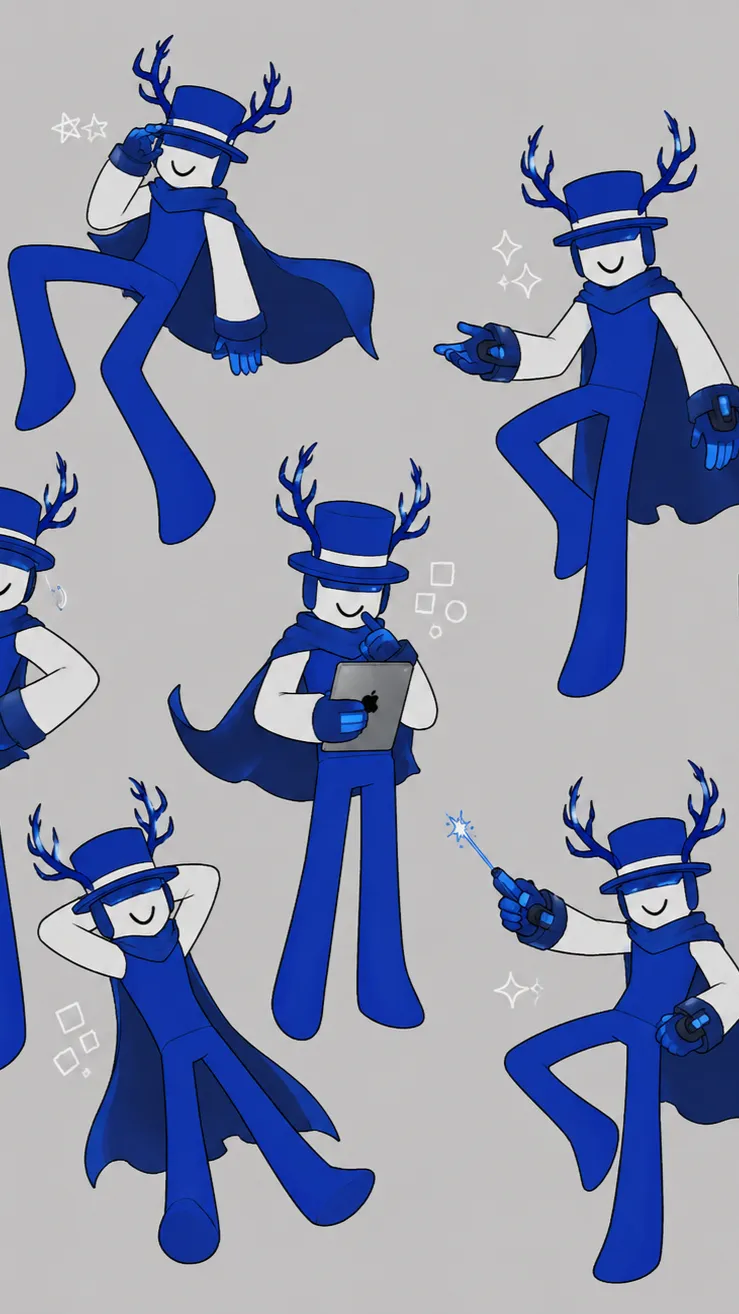 ai character: TheBestBlue background