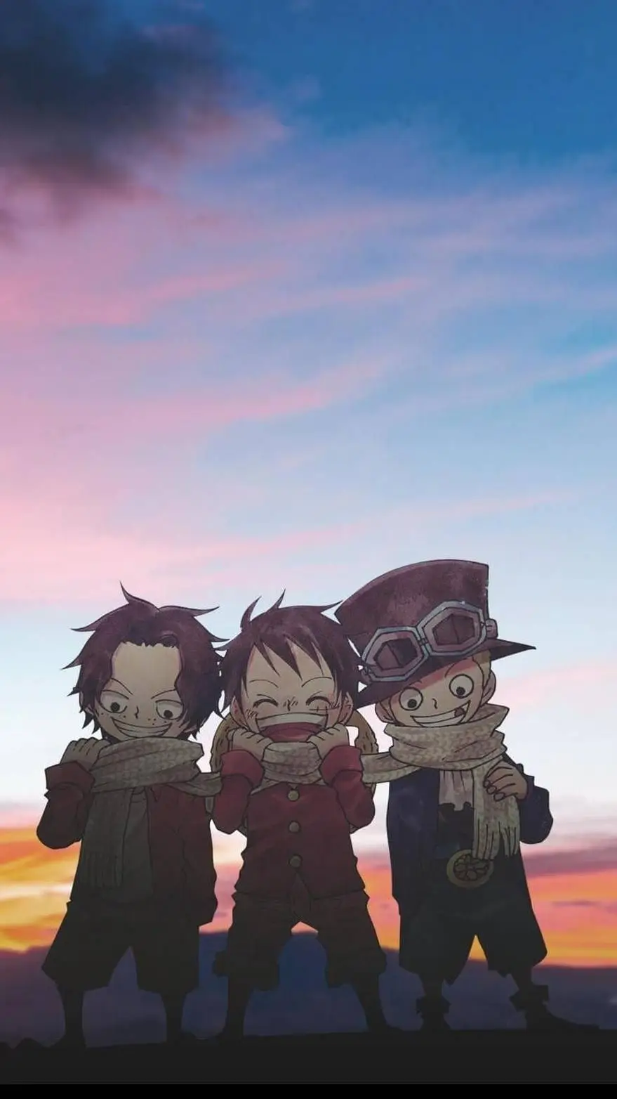 ai character: Ace, Sabo, & Luffy background