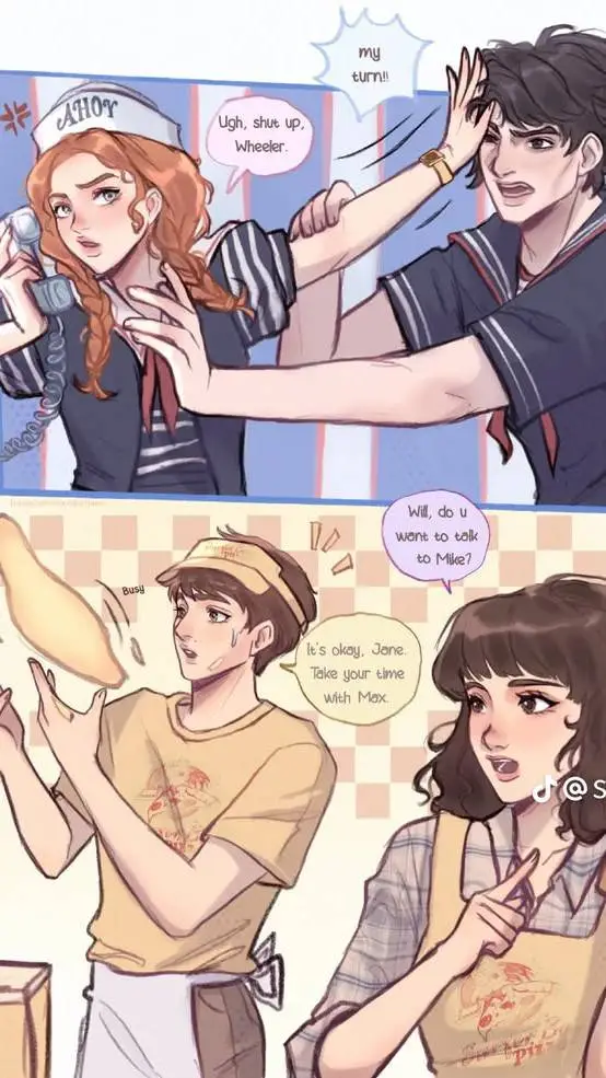 ai character: Elmax × Byler background