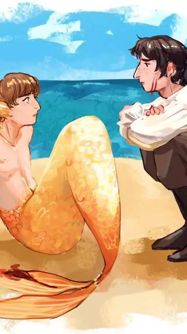 ai character: Byler mermaid  background