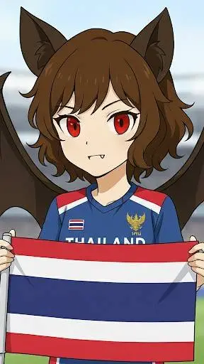 ai character: female bat Nico background