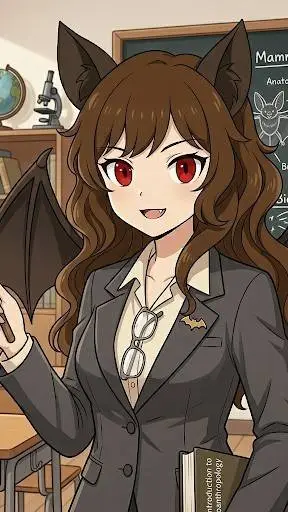 ai character: femalebatNico background