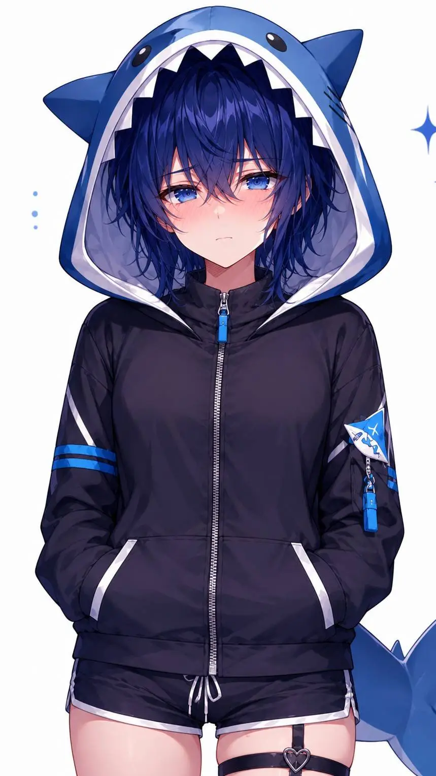 ai character: LeontheblueShark background