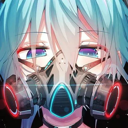 chat with ai character: gas mask miku