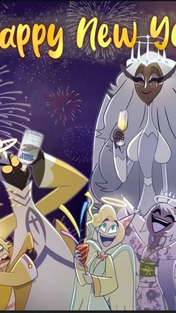 ai character: NEW YEAR IN HEAVEN background