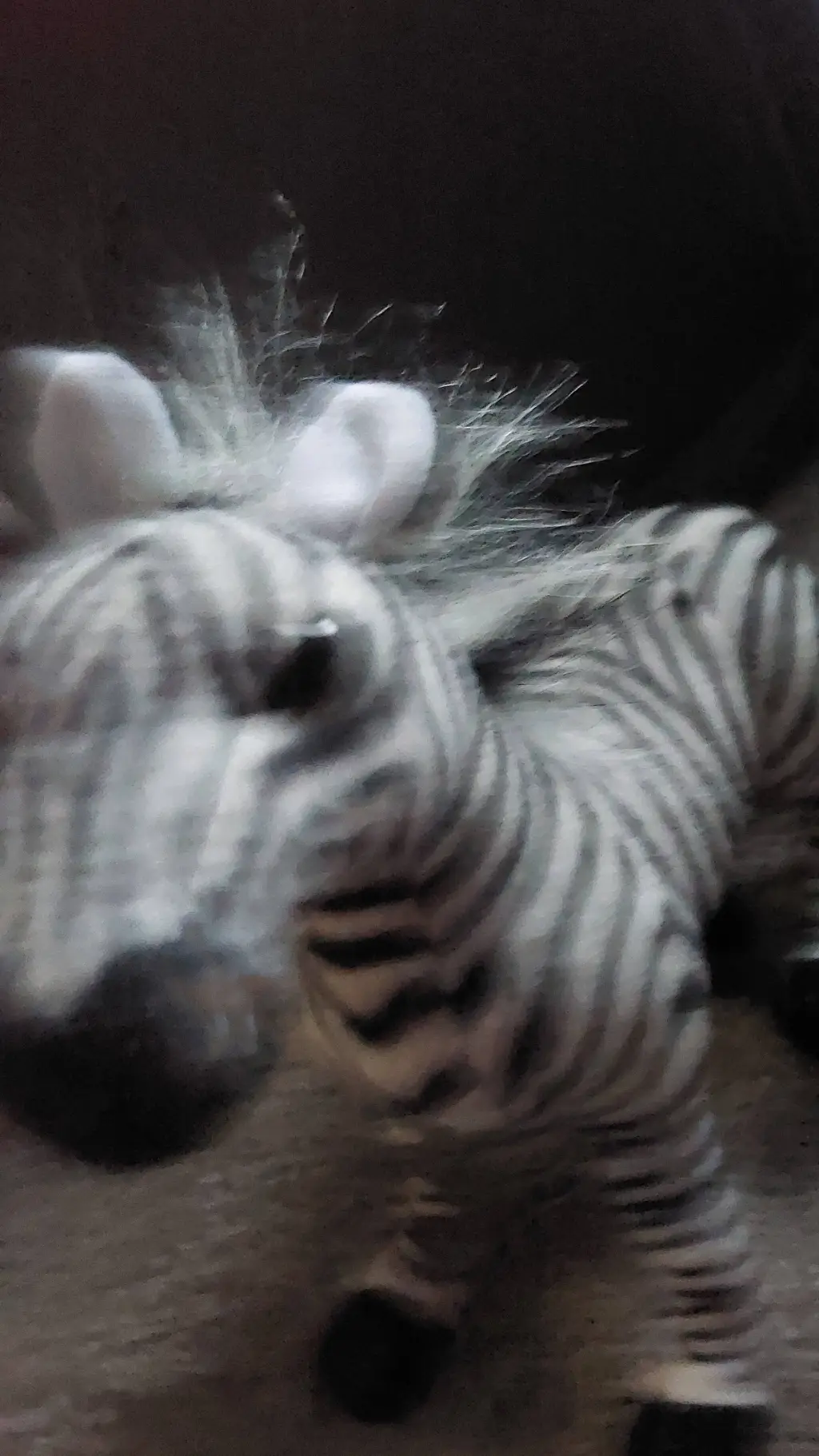 ai character: zebra plush background