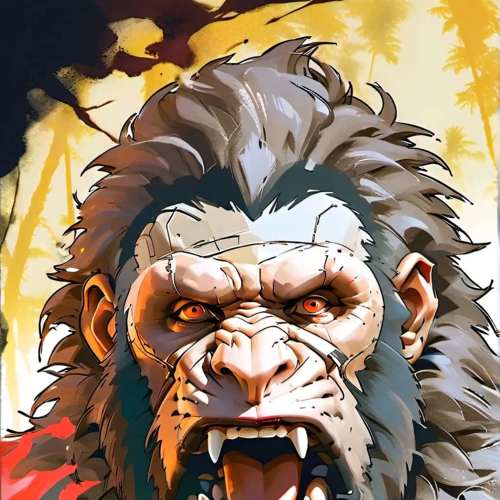 chat with ai character: scary baboon fight