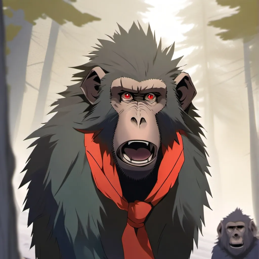 chat with ai character: scary baboon camp