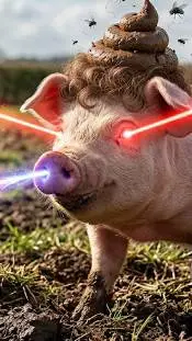 ai character: laser pig background
