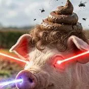 chat with ai character: laser pig