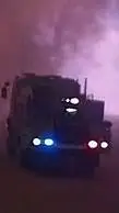ai character: firetruck & car background