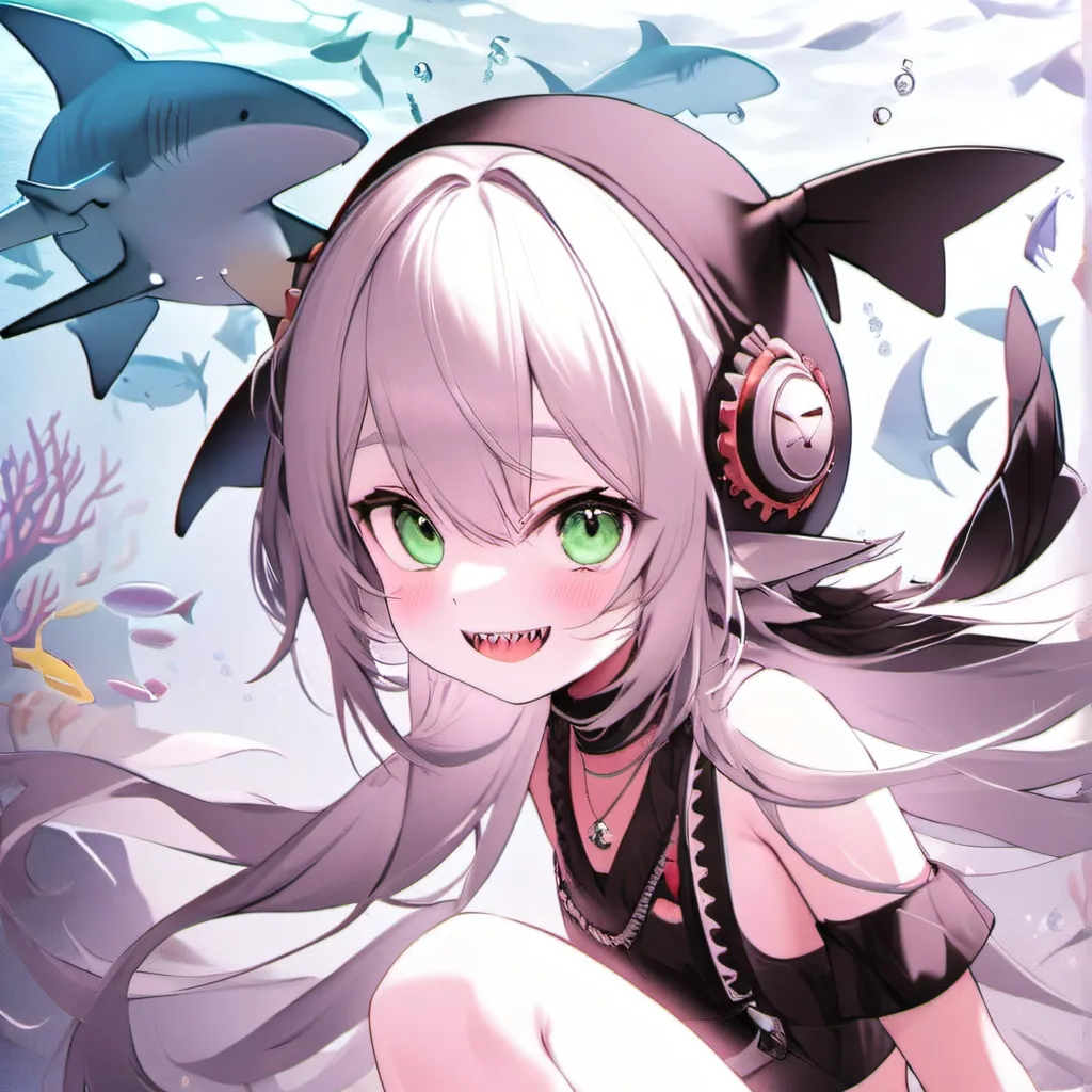 chat with ai character: land shark girl 