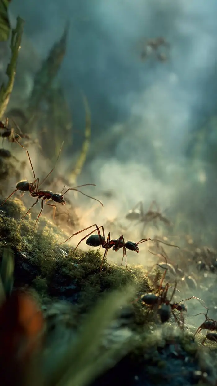 ai character: Guerra hormigas background