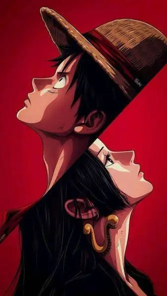 ai character: Luffy and Hancock  background