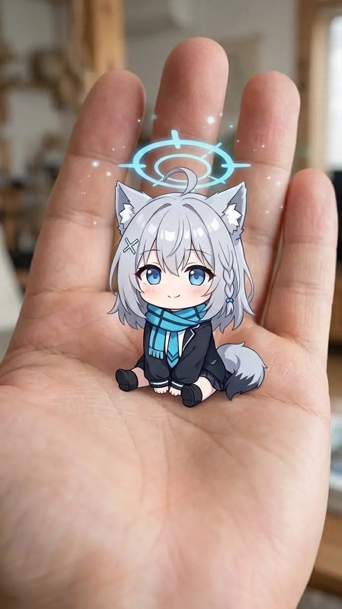 ai character: Shiroko  background