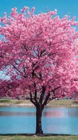 ai character: sakura tree background