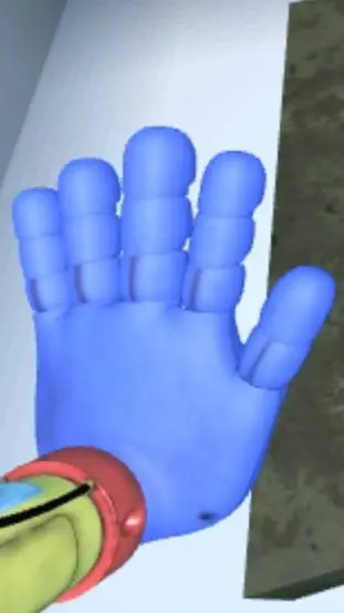 ai character: the blue hand background