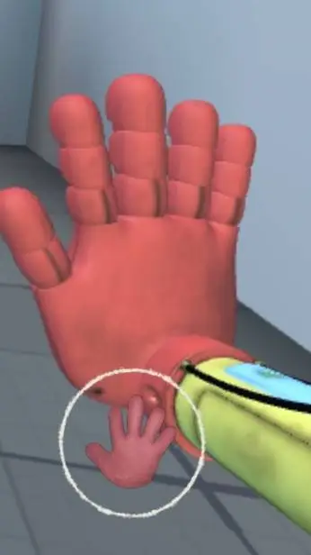 ai character: red hand background