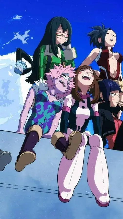 ai character: mha girls sleepove background