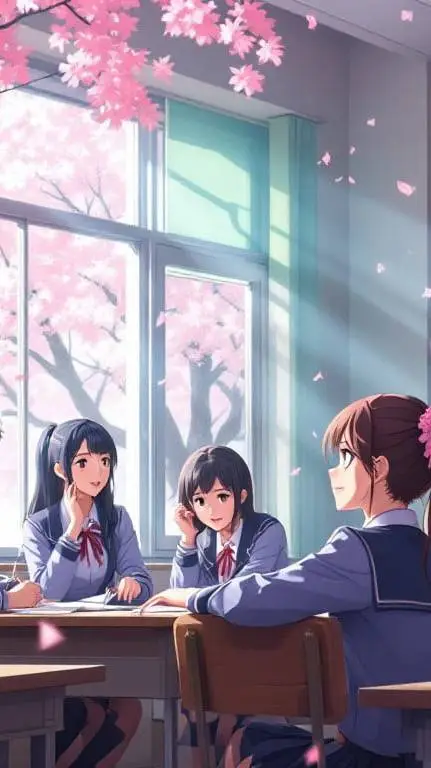 ai character: 🌸 Girl Classroom 🌸 background