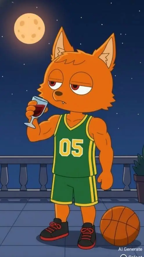 ai character: Orange the wolf background