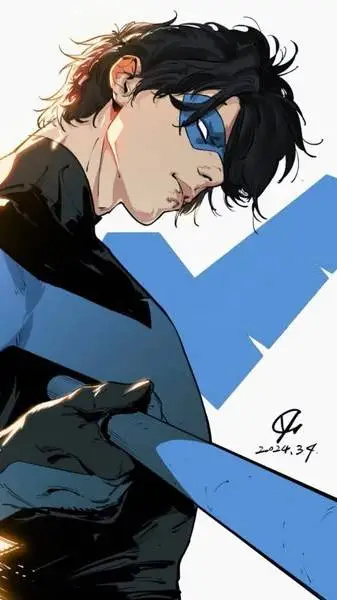 ai character: 🦇 Nightwing 🌌 background