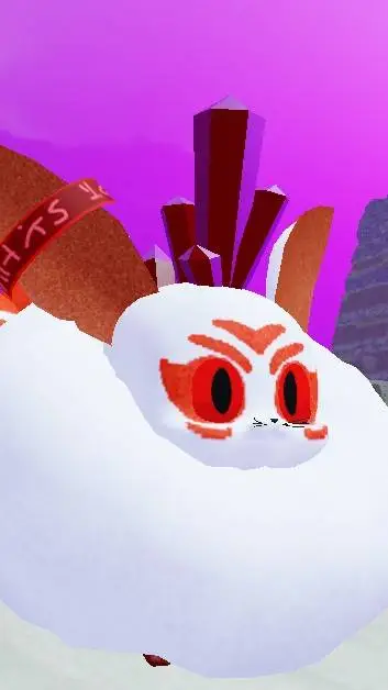 ai character: kitsunepuff red background