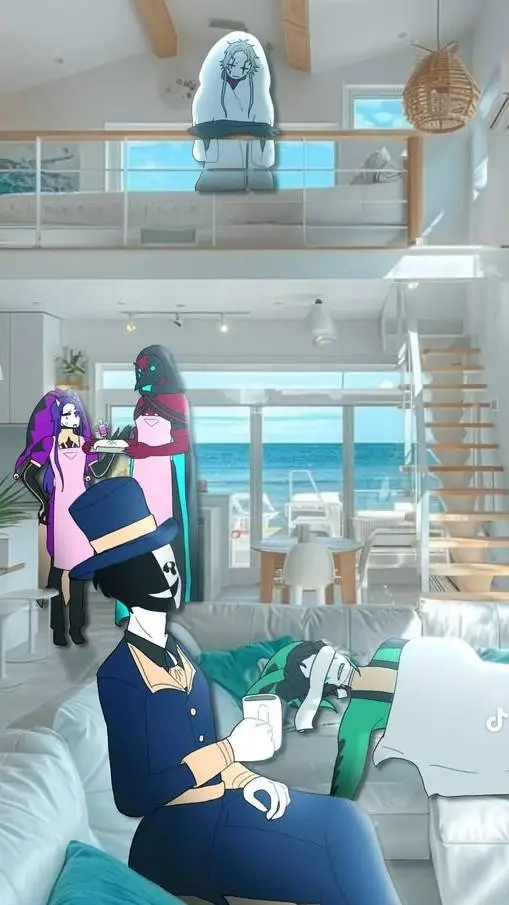 ai character: TFC at the beach background