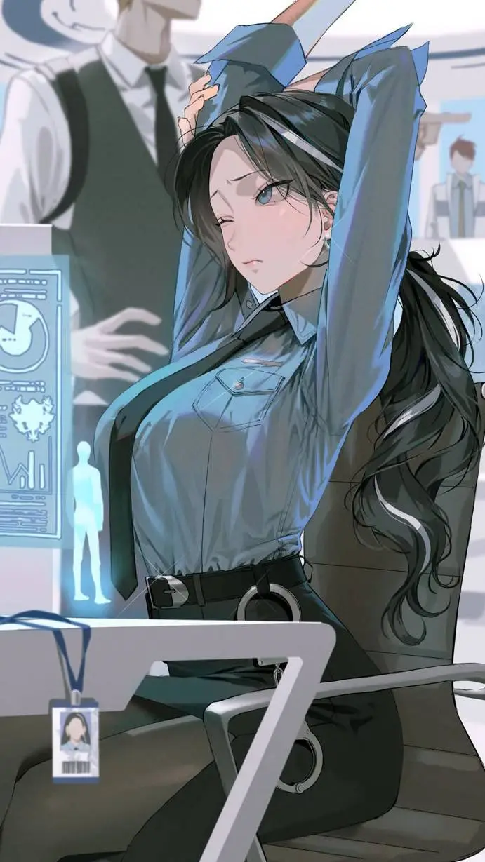 ai character: police girl  background