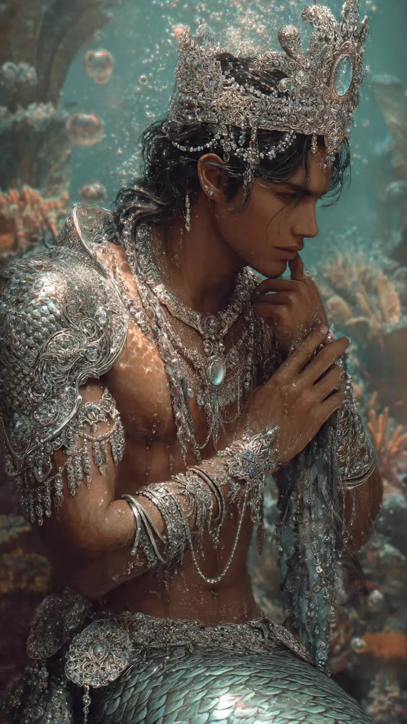 ai character: Yul~ merman background