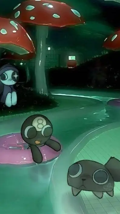 ai character: 🌼🌈Dw x Weirdcore🍄👁 background