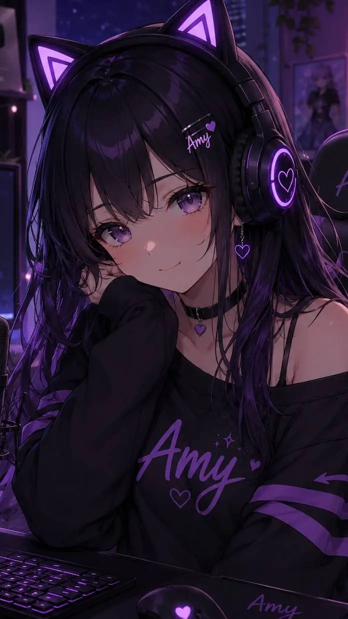 ai character: amy(streamer) background